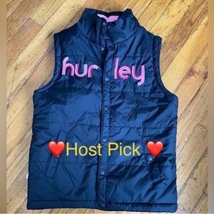 Hurley Girls Fleece Lined Snap Front Vest size Large